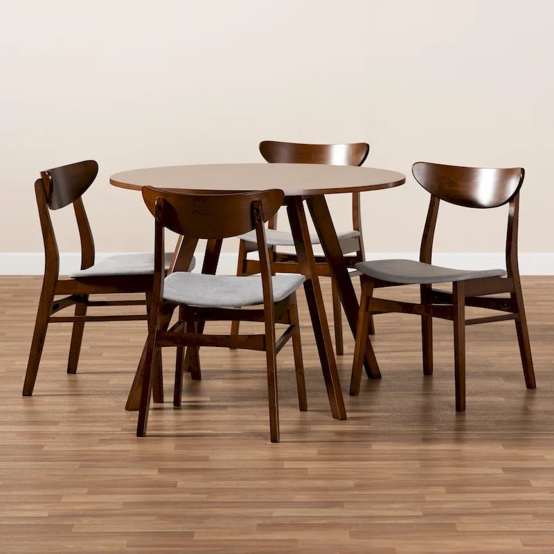 Philip Mid-Century Modern Transitional 5-Piece Dining Set