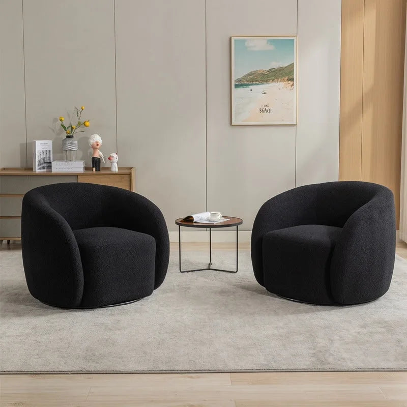 SEYNAR Modern Glam Upholstered 360 Degree Swivel Accent Armchair Set of 2
