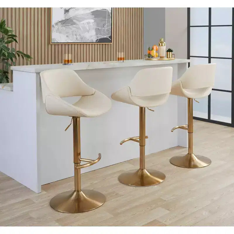 LumiSource Set of 2 Fabrico Adjustable Barstools PU