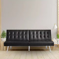 Tufted Split Back Futon Sofa Bed, Convertible Sofa bed with Chrome Legs