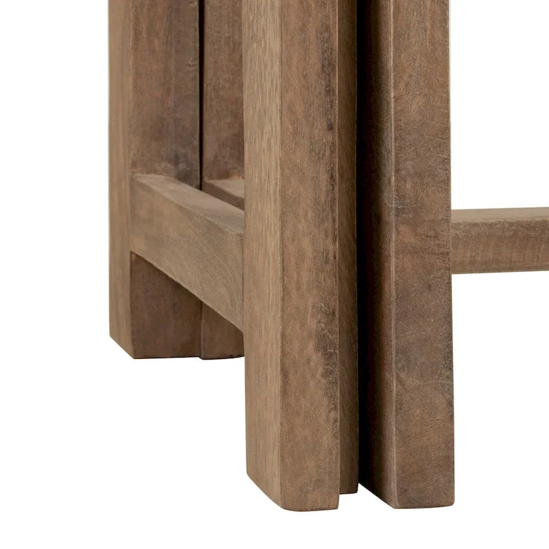 Natural Solid Mango Wood Extendable Bench by East at Main