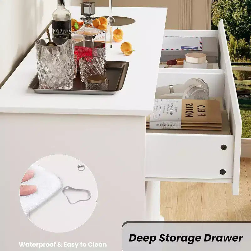 8-Drawer Storage Cabinet, Chest of Drawers with Deep Drawers, Large Wide-Top Closet for Living Room, Hallway, Childrens Room
