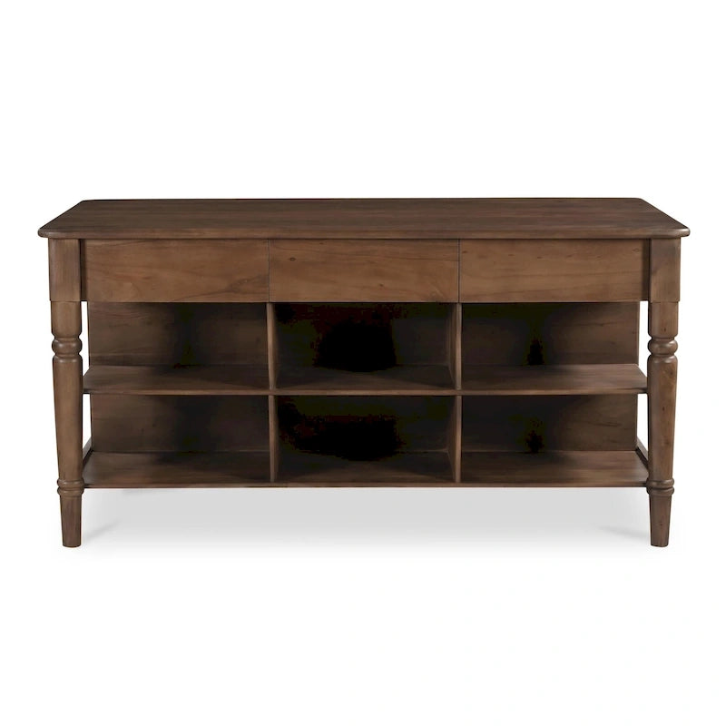 NADAAL STUDIOS Cove, Wooden Kitchen Island with Storage - 72W x40.5D x36.5H