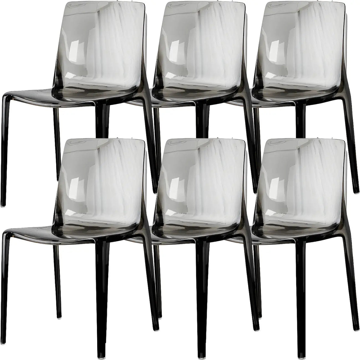 Amber Acrylic Armless Low Back Dining Chair