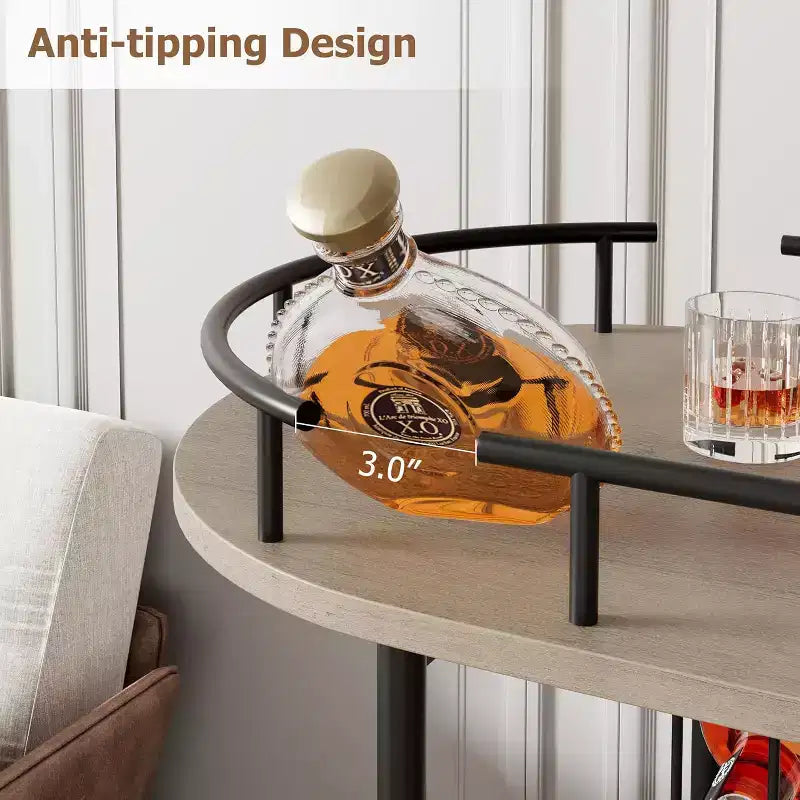 Bar Carts with 4-Tiers Storage ShelvesMobile Bar Seving Carts On Wheels with Wine Rack and Glass Holder for Kitchen, Dining Room, Living Room