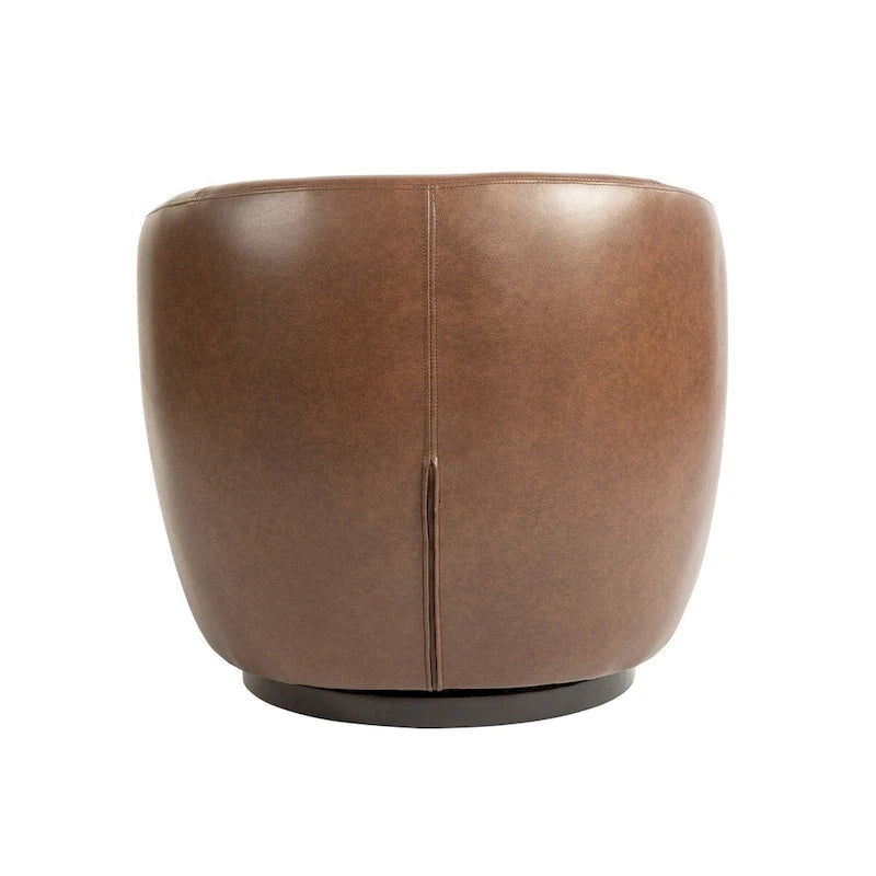 Upholstered Swivel Barrel Armchair with Storage Modern Living Room Side Chair for Bedroom, Office, Reading Spaces- PU