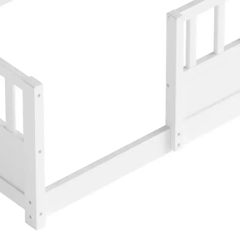GDFStudio Cissie Modern Pinewood Guardrail Floor Bed with Side Storage