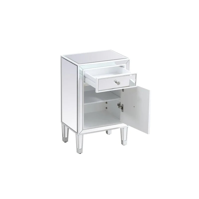 Reflexion Collection Rosa 18-inch Wide Mirrored 1-drawer Nightstand