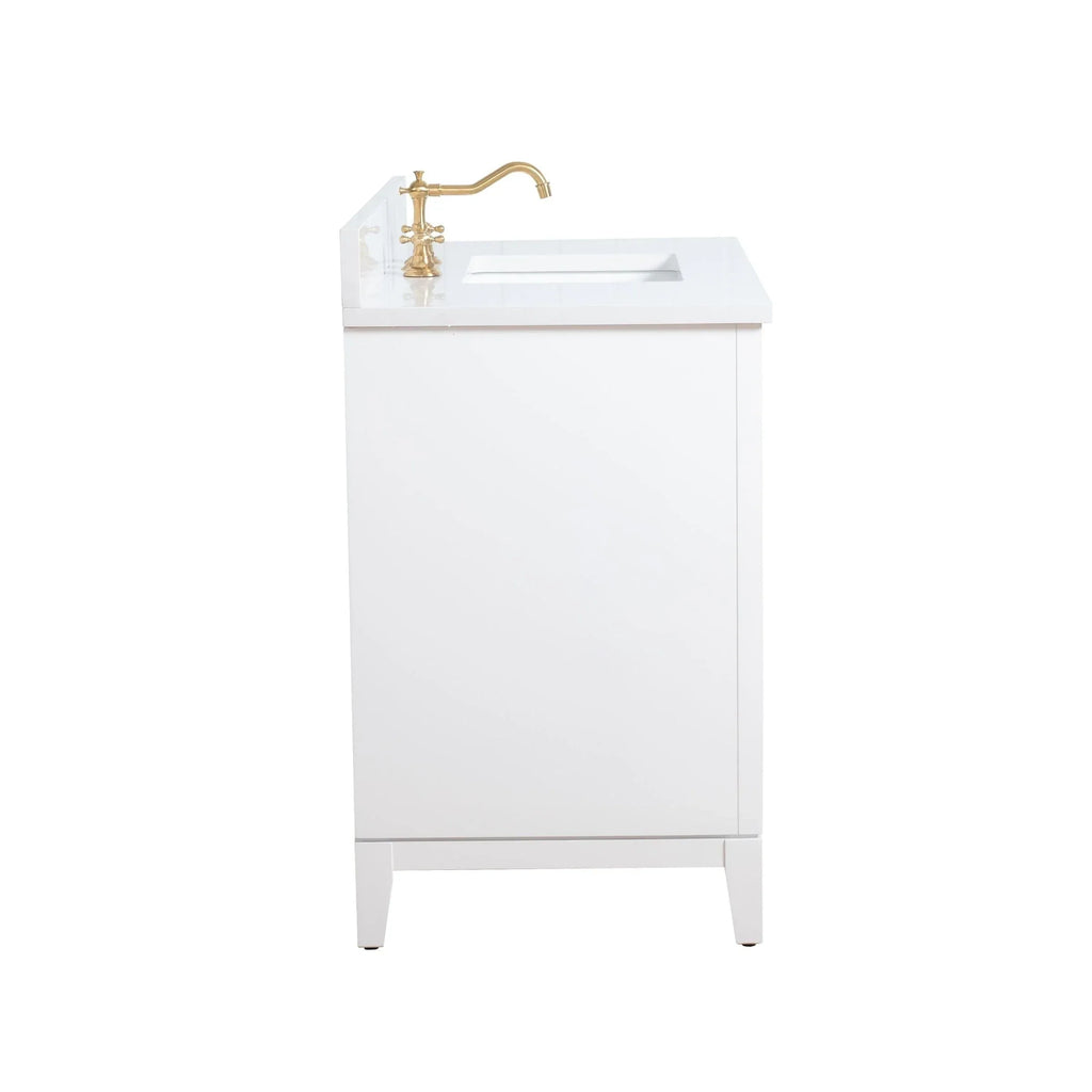 Vanity Art Bathroom Vanity with Ceramic Sink and Engineered Marble Top