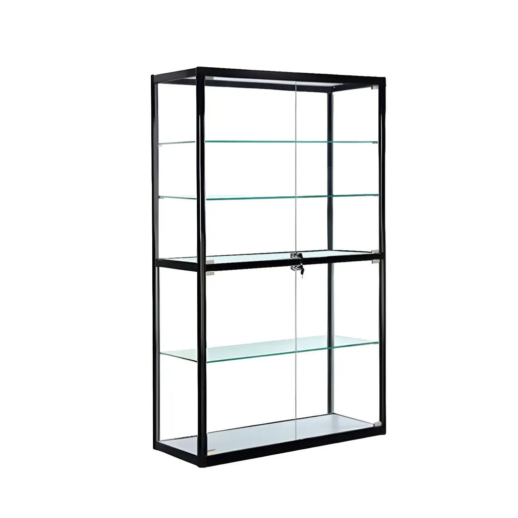 Contemporary Rectangular Black Glass Curio Cabinet