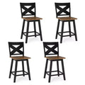 Costway 24 Swivel Barstools Set of 4 w/Backrest Large Seat Footrest for Kitchen Island
