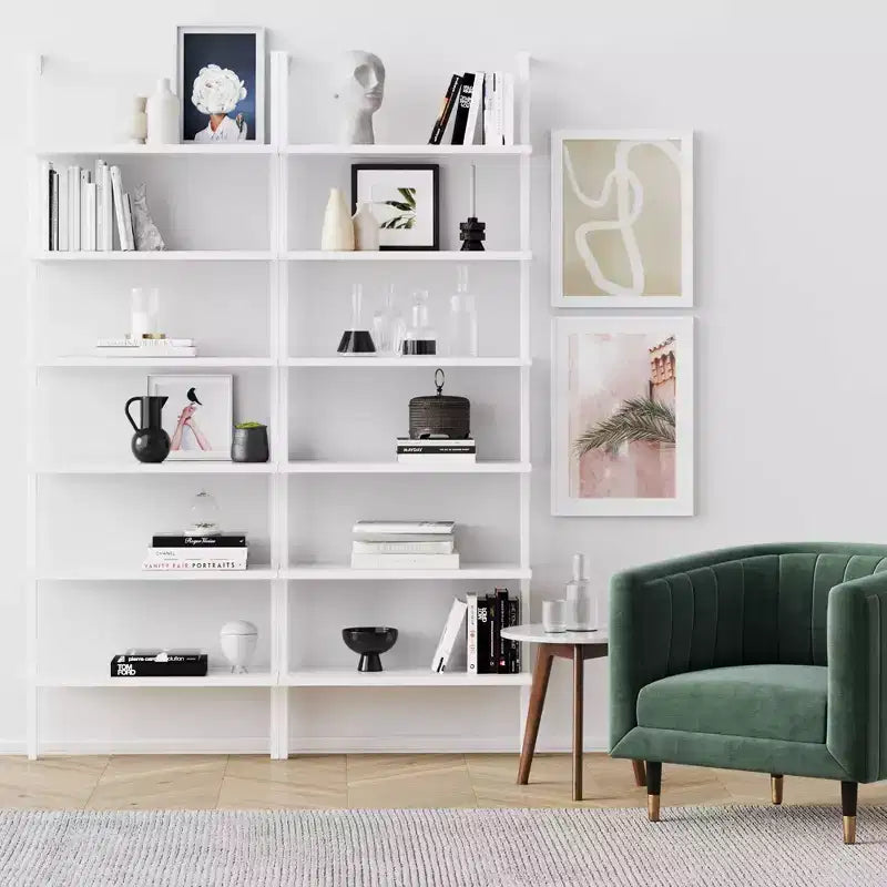 85 Theo 6 Tier Wood Wall Mount Ladder Bookshelf - Nathan James