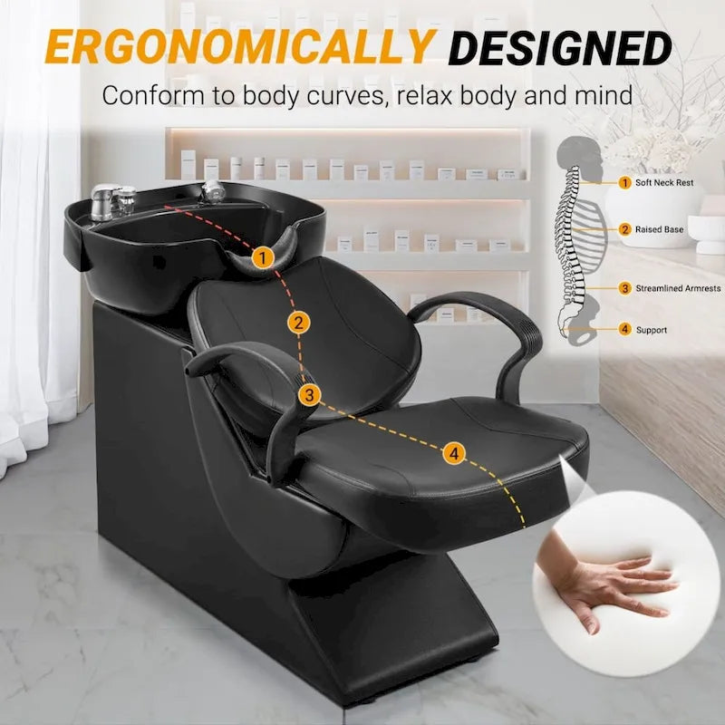 ABS Plastic Shampoo Spa Backwash Barber Salon Chair (Set of 1 or 2