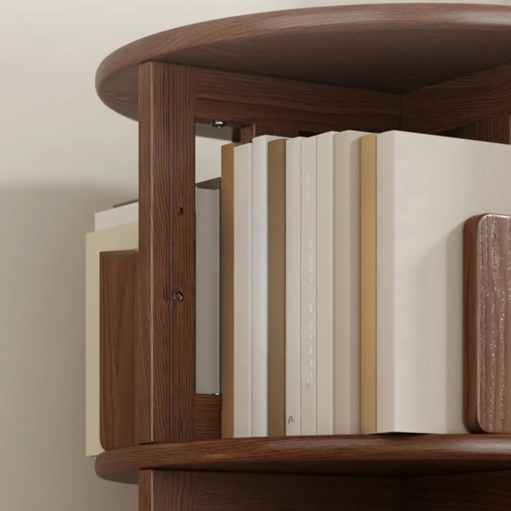 Wooden Vertical Narrow Rotating Bookcase