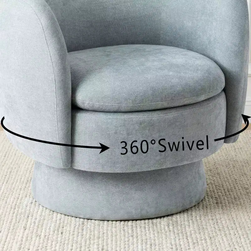 Set of 2 Modern Swivel Barrel Chair with Upholstered Fabric, 360 Rotating Accent Lounge Chair for Living Room, Bedroom-Panipeachy
