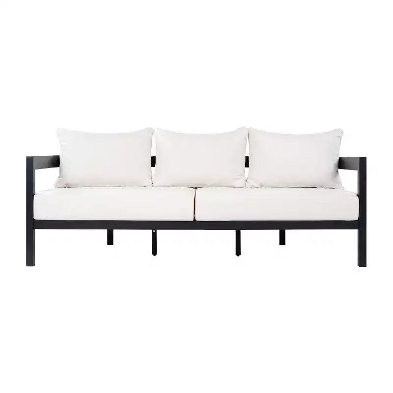 Christopher Knight Home Althea 5 Piece Modern Outdoor Curved Aluminum Conversation Set with Glass Coffee Table