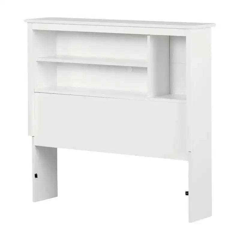Twin Vito Kids Bookcase Headboard Pure White - South Shore: Modern Twin Headboard with Shelves, Particle Board