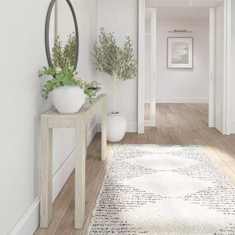 Plank+Beam 46 Modern Solid Wood Console Table, Narrow Entryway Table, Behind The Couch