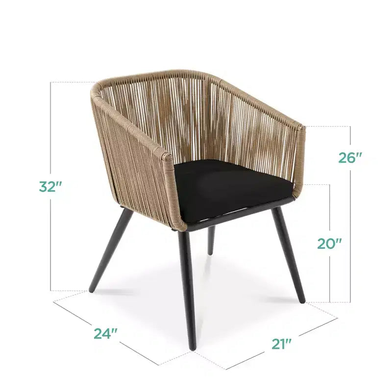 Best Choice Products Set of 2 Outdoor Patio Dining Chairs Woven Wicker Seating 250lb Capacity