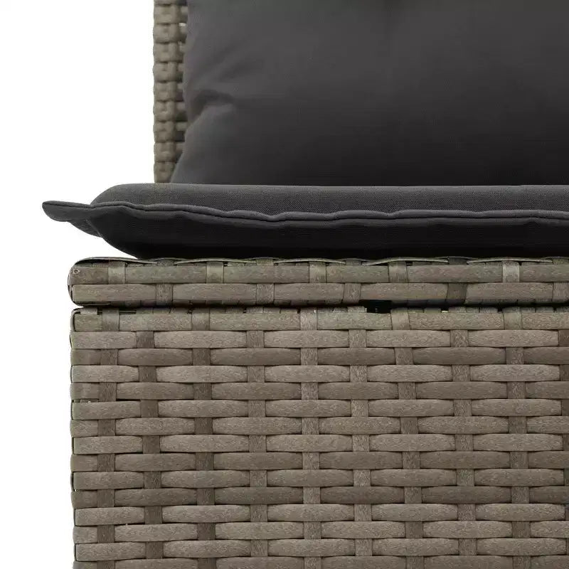 vidaXL 4 Piece Patio Sofa Set with Cushions Poly Rattan Acacia