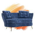 Upholstered Couch with Golden Metal Legs Club Loveseat Sofa for Living Reading Room ,Bedroom ,Apartment, Small Space Dorm