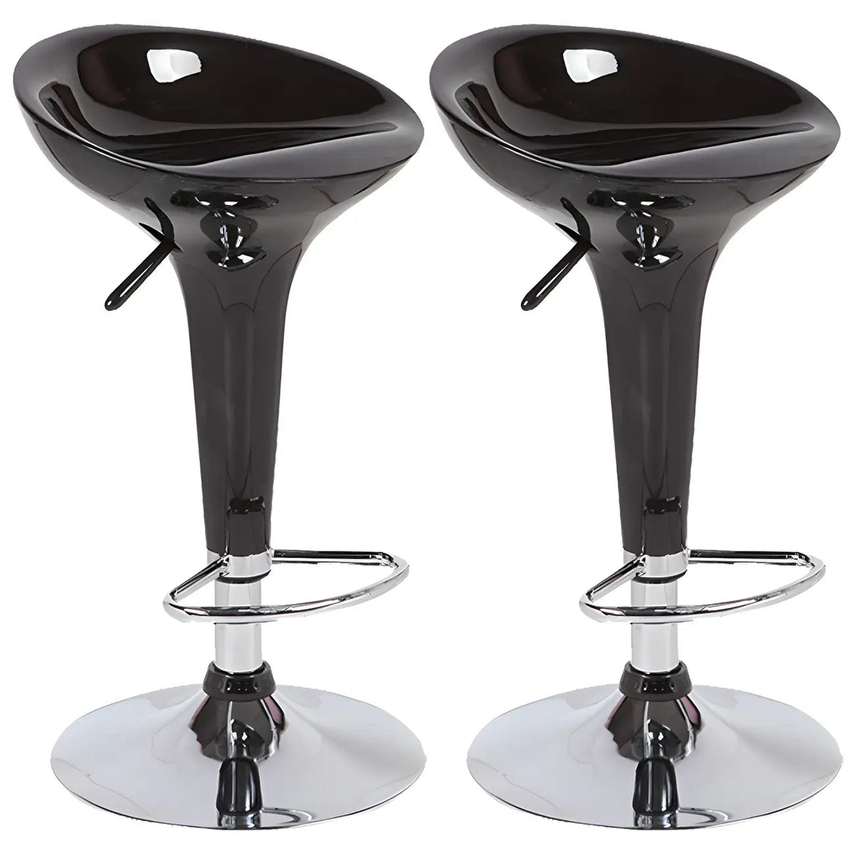 Plastic Chrome Swivel Bar Stool Height Adjustable