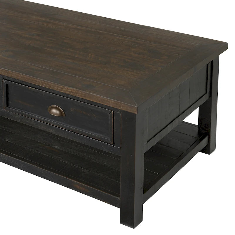 The Gray Barn Downington Solid Wood 2-Drawer Coffee Table