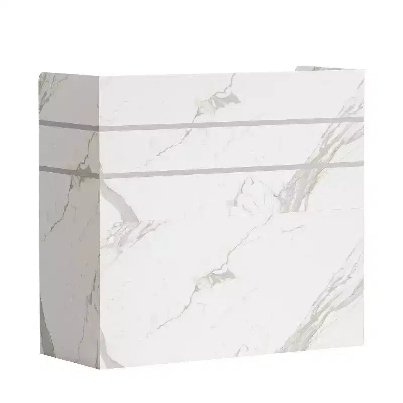 Famapy L-shaped Reception Desk Multifunctional Welcome Desk Workstation