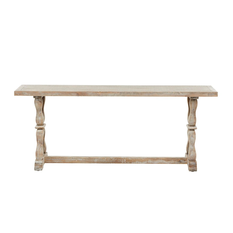 Wood Console Table or Bench with Distressed Accents - Brown - Roche River Decor