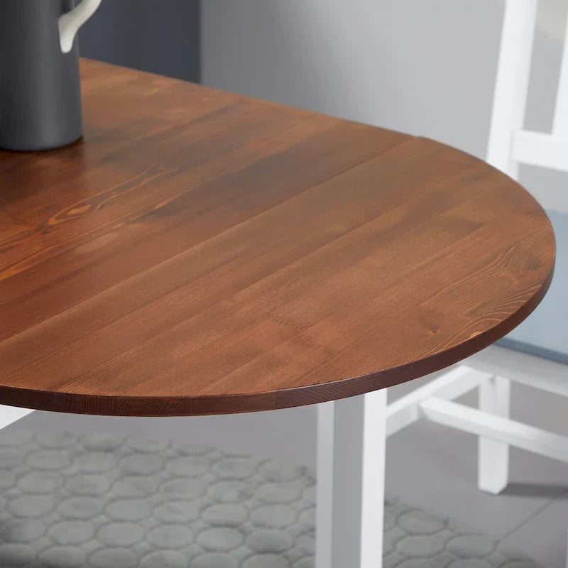 HOMCOM 55 Solid Wood Kitchen Table, Drop Leaf Tables for Small Spaces, Folding Dining Table