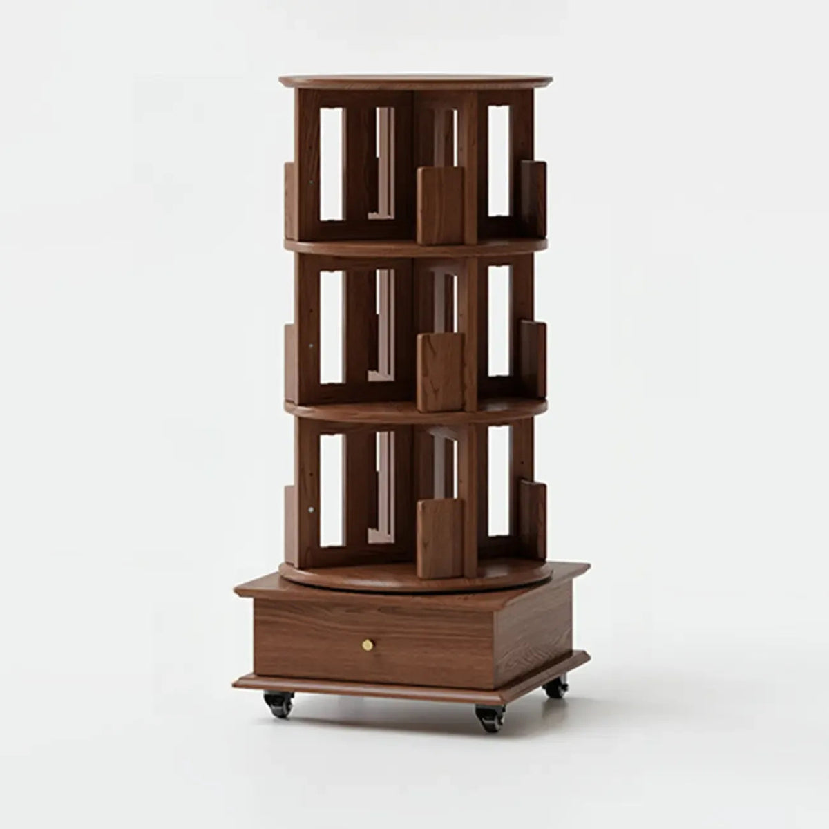 Wooden Vertical Narrow Rotating Bookcase