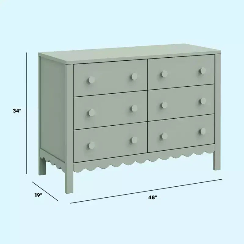 Scallop 6-Drawer Dresser
