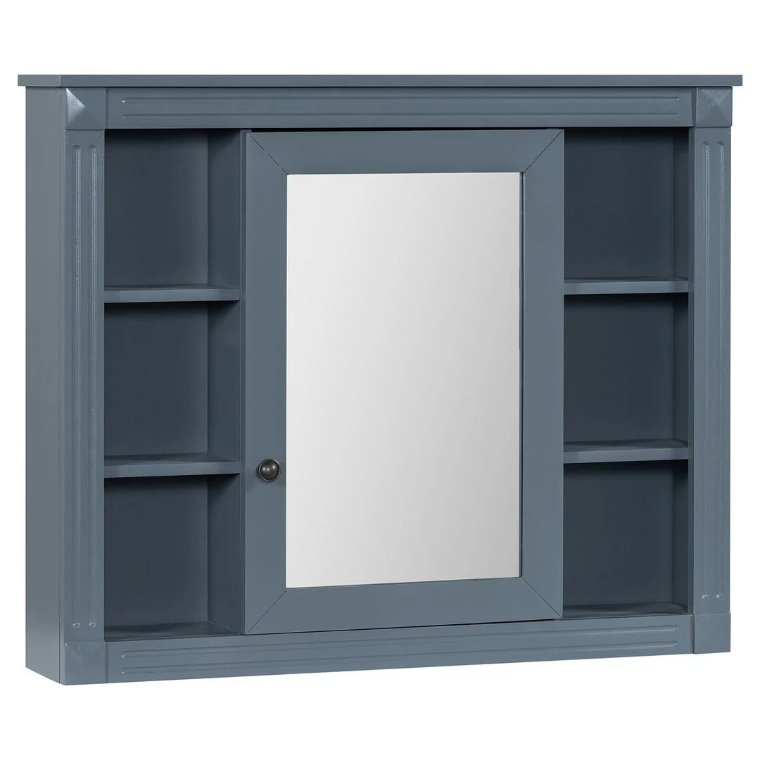 36 Modern Bathroom Vanity with Top Sink and Mirror Cabinet,2 Doors and 2 Drawers