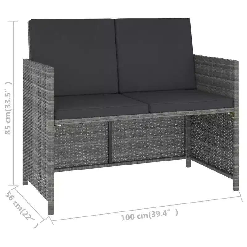 vidaXL Patio Dining Set Dining Table and Chairs Poly Rattan and Wood