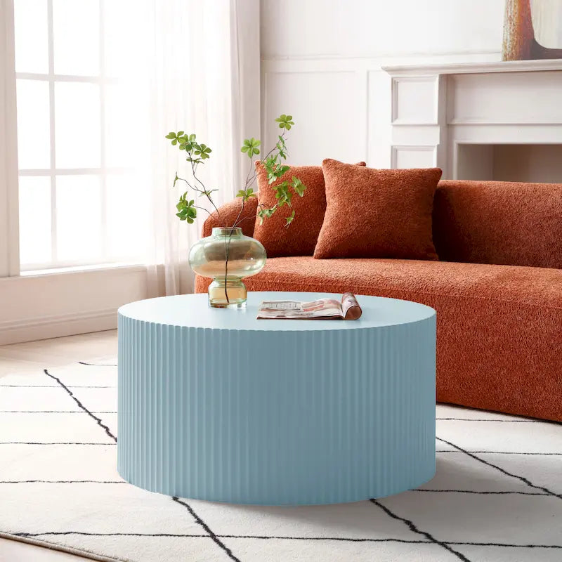 Modern Glam Round End Nesting Coffee Table Set for Living Room (Set of 2) No Assembled