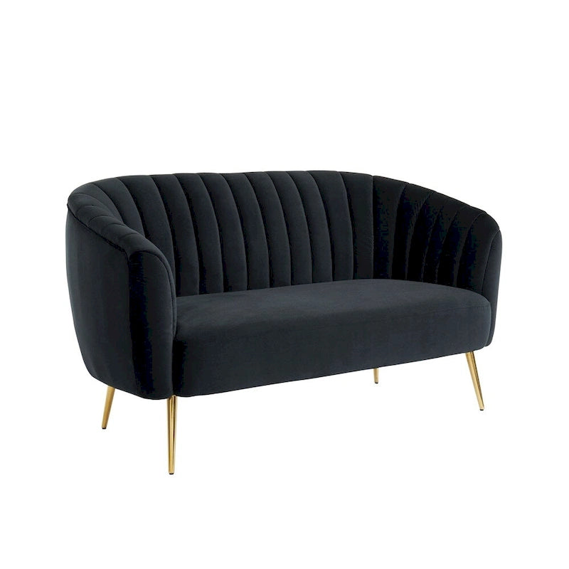 Albany Contemporary Velvet Microfiber Tufted Love Seat by Silver Orchid