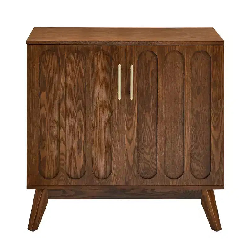 MAYEERTY Fluted Sideboard Buffet Cabinet with Shelves Solid Wood Legs for Living Room Dining Room