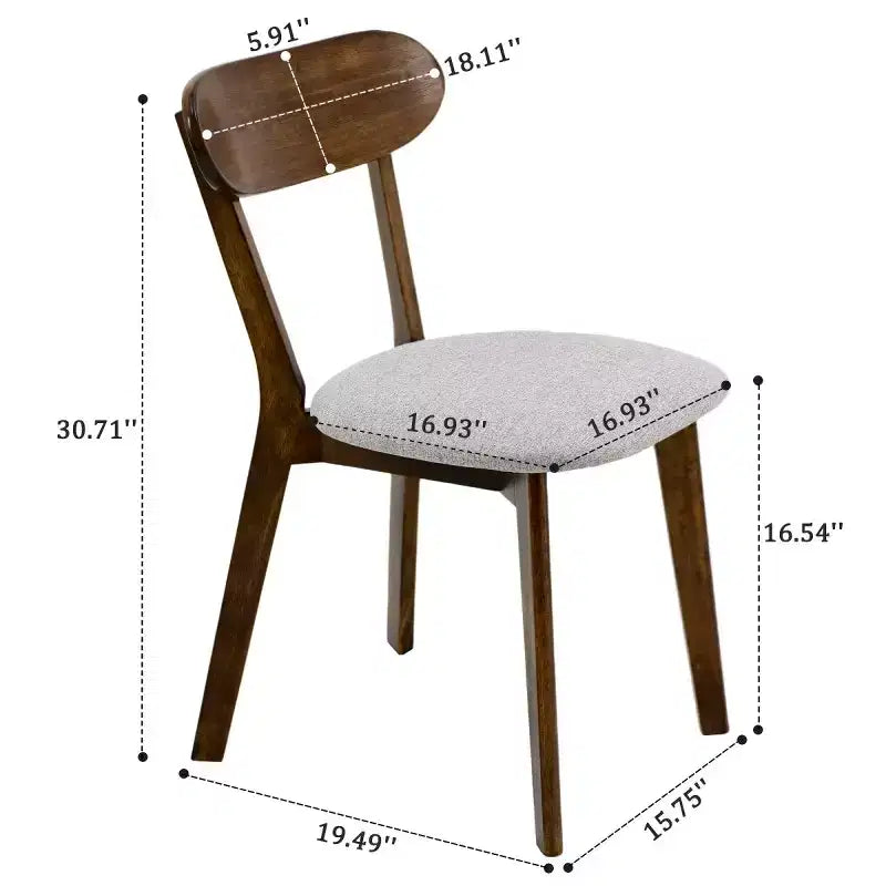 Mid Century Modern Solid Wood Dining Chairs Set of 2, Kitchen Chairs for Dining Room, Restaurant, or Living Room-Panipeachy