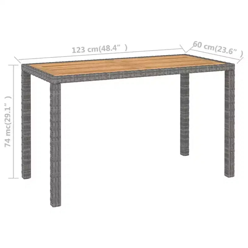 vidaXL Patio Dining Set Dining Table and Chairs Poly Rattan and Wood