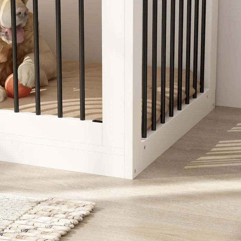 Modern Large Dog Crate with Storage Drawers - Elegant Espresso Finish