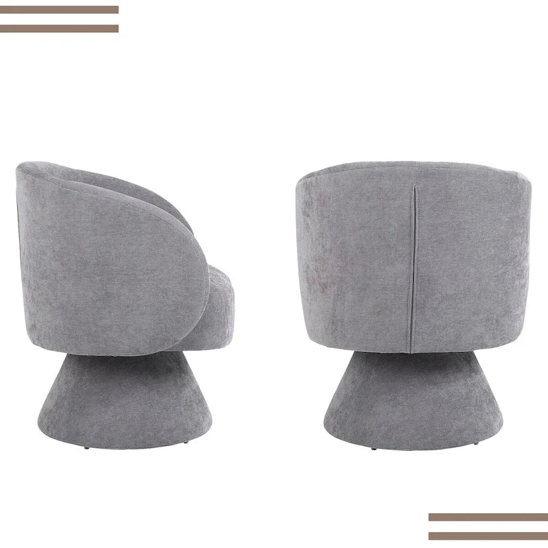 Upholstered Swivel Armchair (Set of 2)