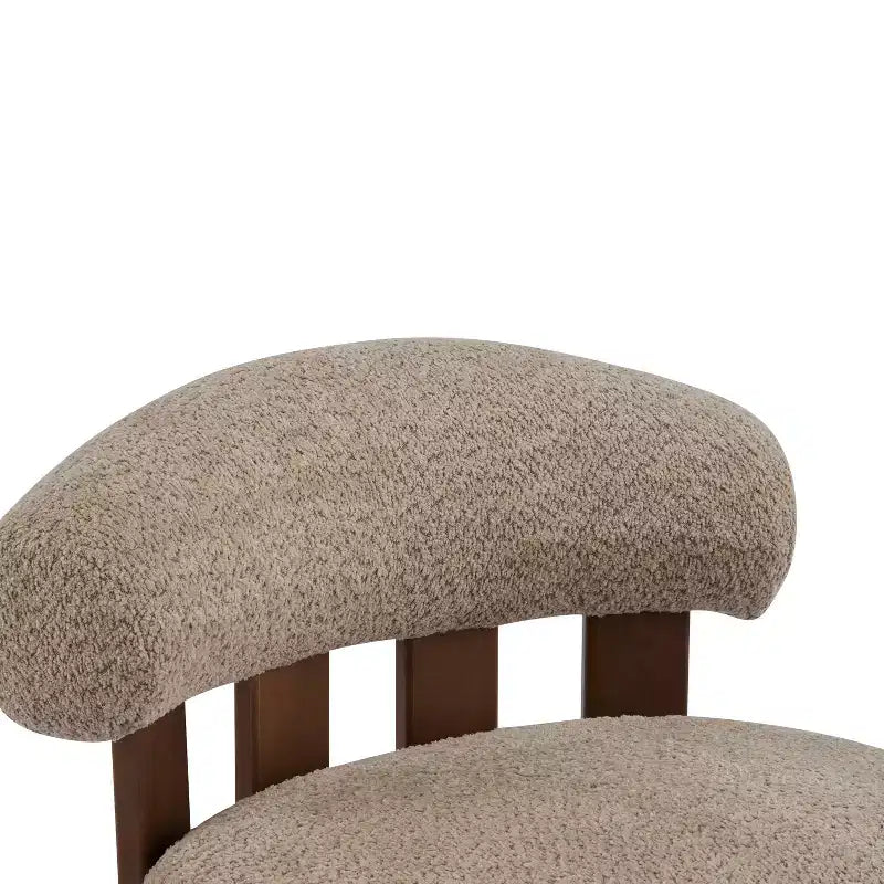 Christopher Knight Home Gareth Modern Wood Boucl Upholstered Accent Slipper Chair