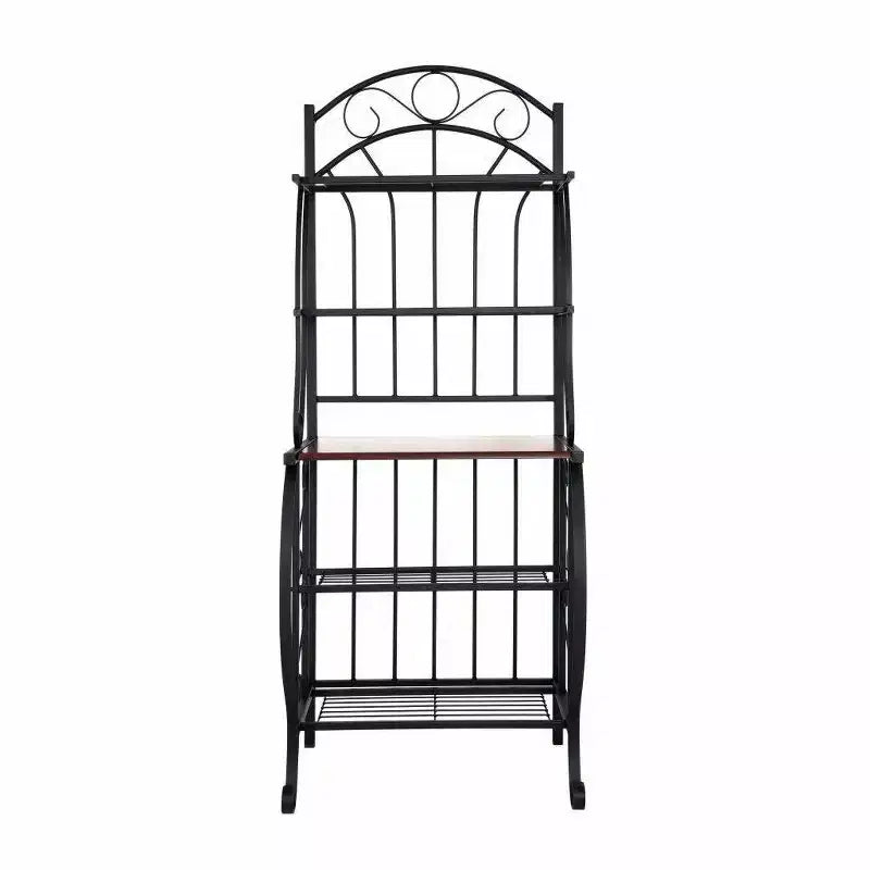 Valencia Baker Rack Storage Unit Metal/Black - Boraam Industries: Scandinavian Style, 5 Shelves, Powder-Coated Finish