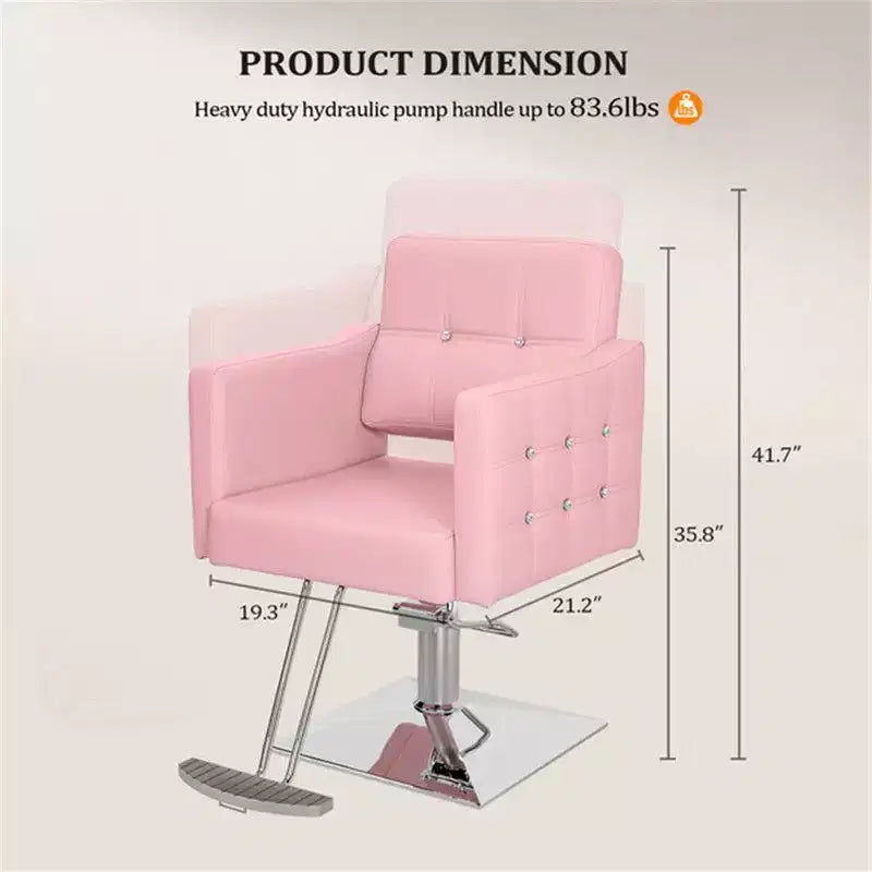 Karl Home Pink Heavy Duty Hydraulic Hair Stylist Salon Chair wiht Diamond Accents