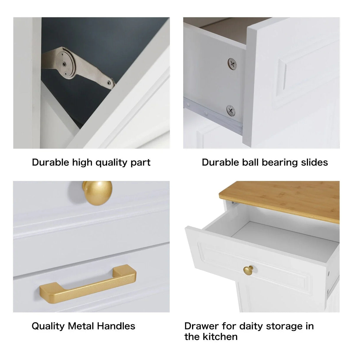 Kitchen Tilt Out Trash Cabinet Can Bin Storage Wooden Counter-top Waste Baskets with Drawer