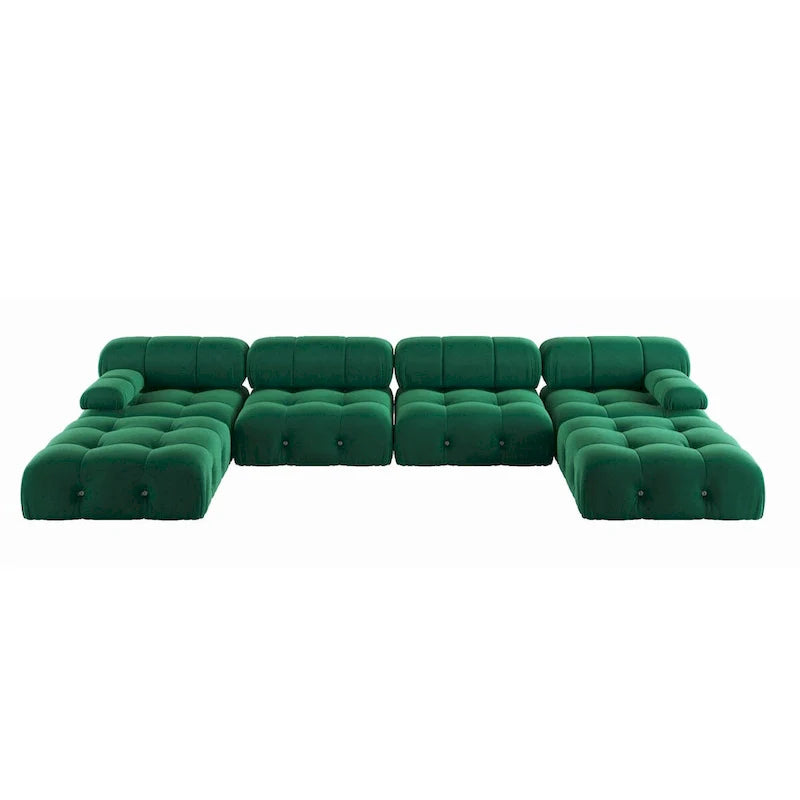 138  Convertible Modular Sectional Sofa, U-Shaped Minimalist Velvet Sofas Couches