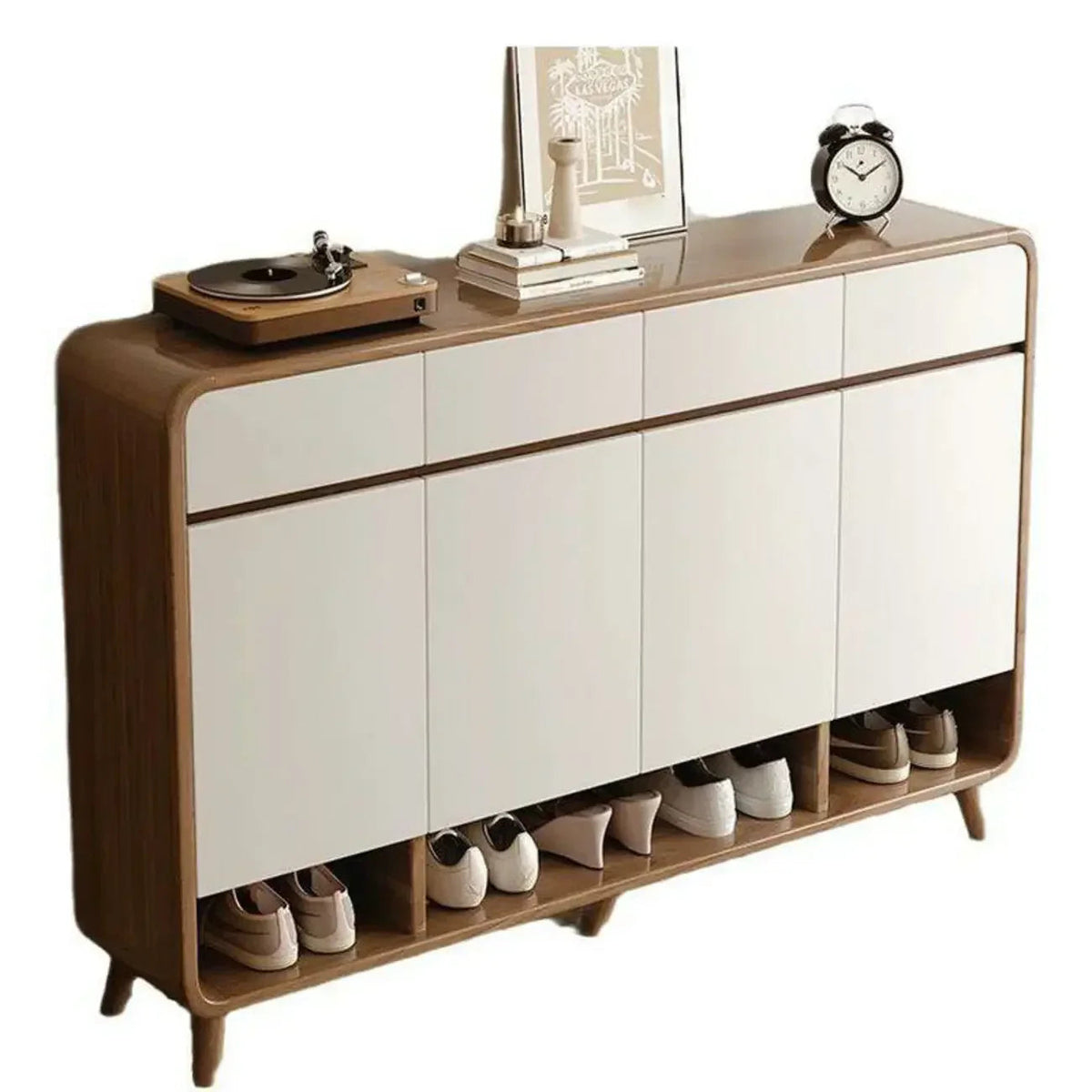 Modern Wood Hallway Medium Shoe Storage Cabinet