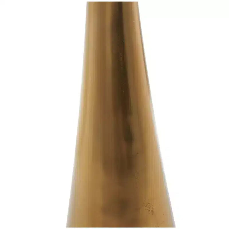 Aluminum Geometric Cone Accent Table with Textured Glass Tabletop 24 in