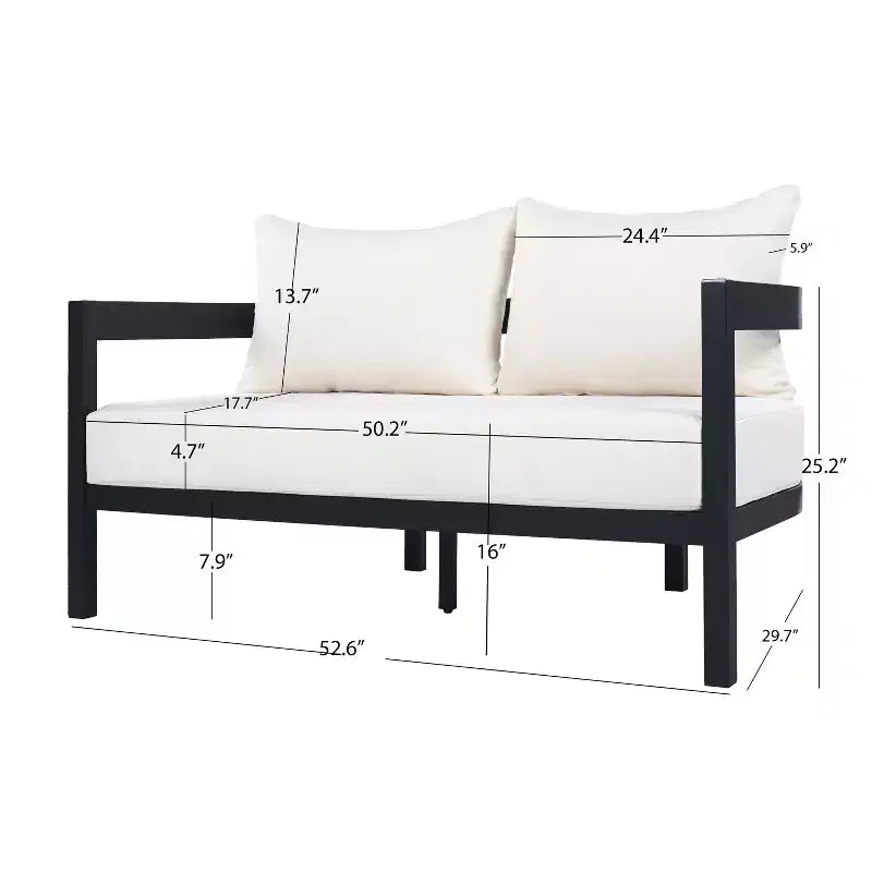 ModernLuxe 4/5pcs Outdoor Sofa Set Patio Conversation Furniture Set Seating Group with Coffee Table, Weather-Resistant Cushion&Rust-Resistant Frame