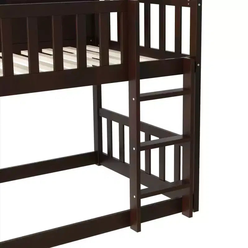 Triple Twin Bunk for Kids, Twin over Twin over Twin Detachable Bunk Bed with Ladder and Guardrail, Separate into 3 Beds